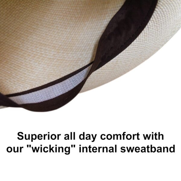 Handmade Unisex Fedora Panama Hat – Natural Straw with Brown Ribbon - Image 6